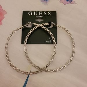Earring hoops, silver tone.
